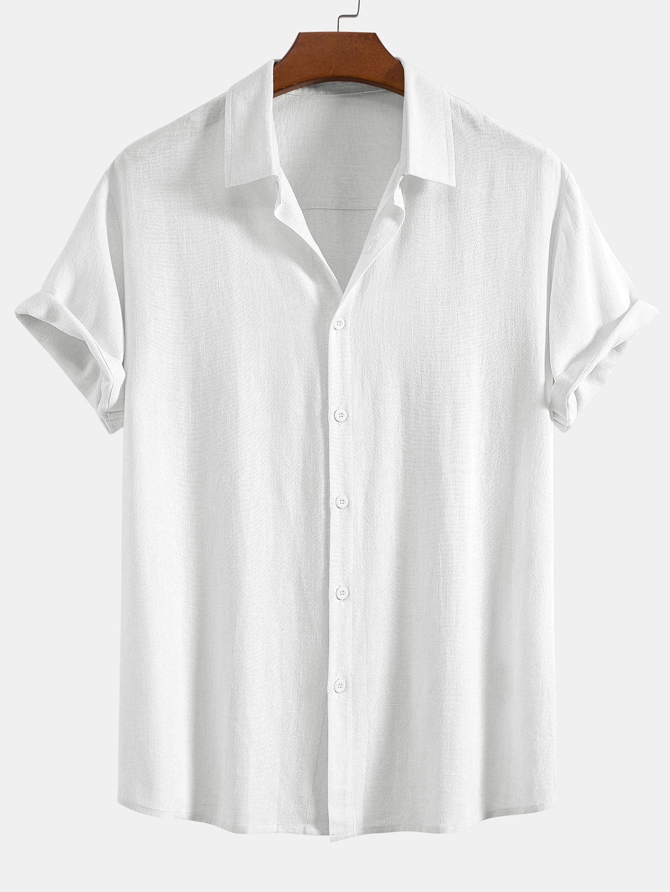 Breathable Linen-Rayon Blend Button-Front Shirt