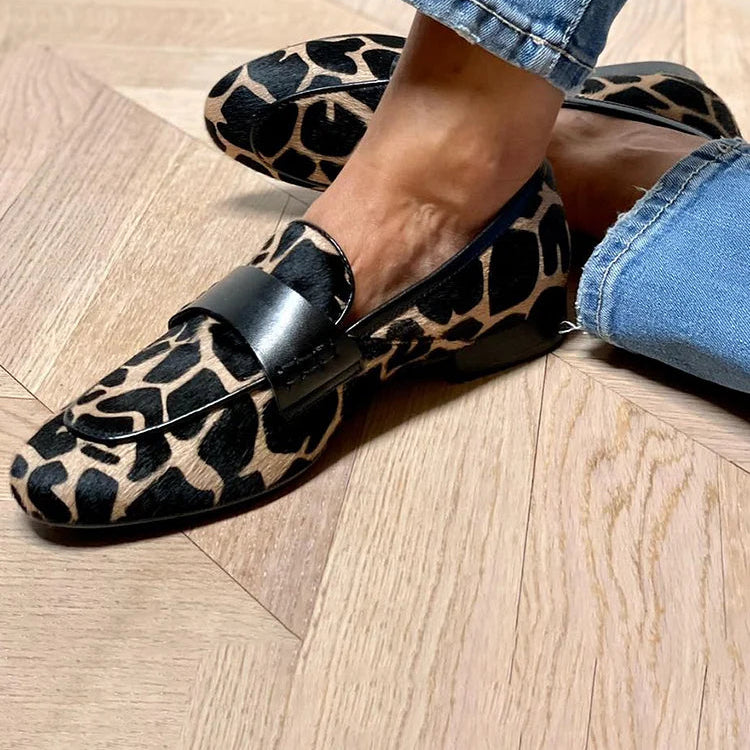 Women's Sophisticated Animal-Print Loafer with Elegant Detailing