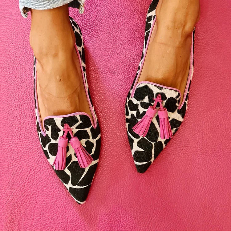 Women's Elegant Pointed-Toe Loafers with Tassels