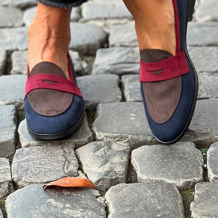Women's Casual Tricolor Slip-On Loafers
