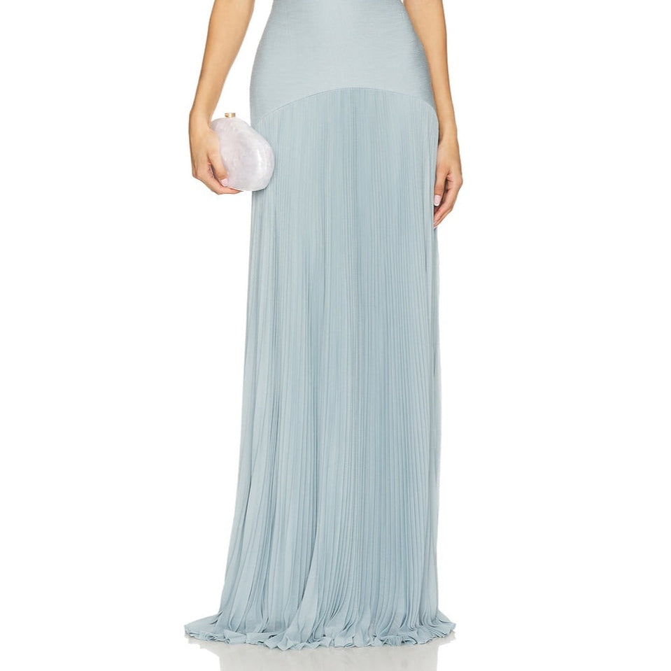 Women's Long Off-Shoulder Dress with Elegant Solid Stitching