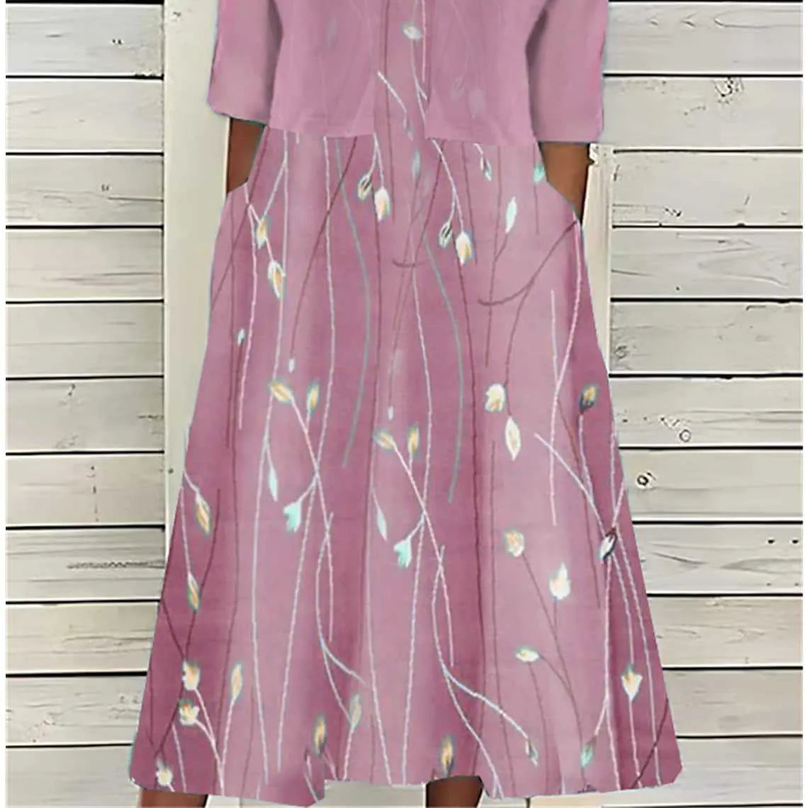 Elise | Floral Two-Piece Midi Dress - Elegant Bloom Print