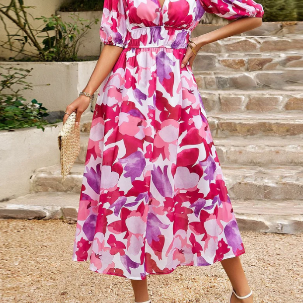 Women's Effortlessly Flattering Floral Midi Dress