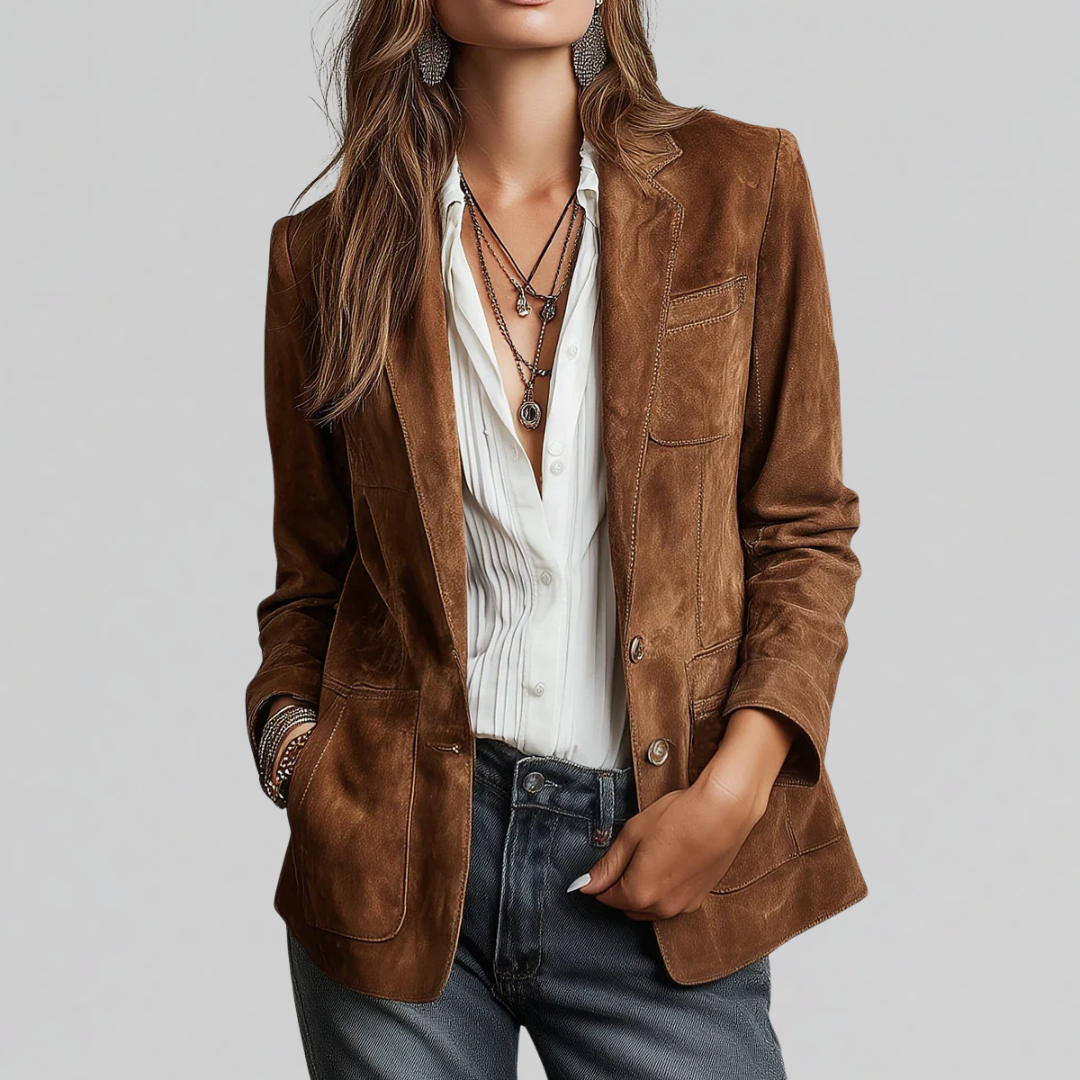 Plush Soft-Suede-Touch Blazer