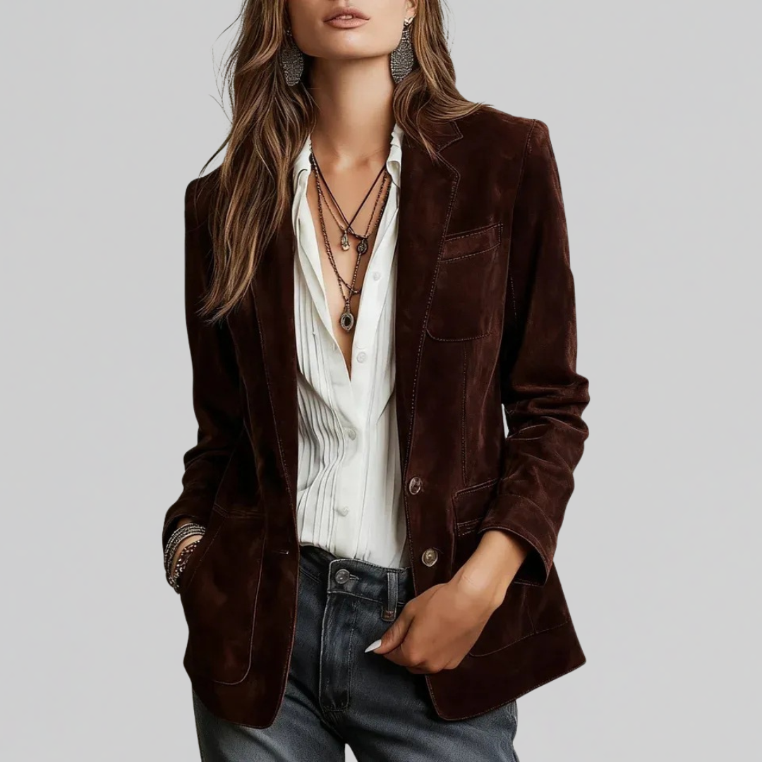 Plush Soft-Suede-Touch Blazer