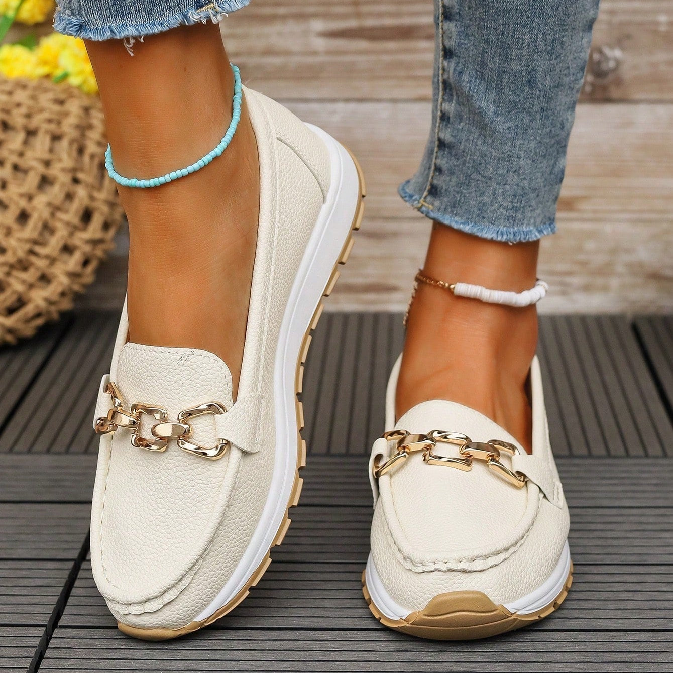 Women's Sophisticated Buckle-Detail Flat Loafers