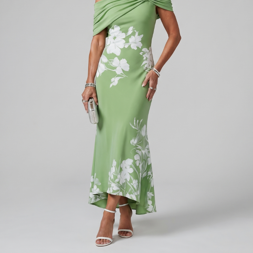 Evelina | Off Shoulder Midi Dress