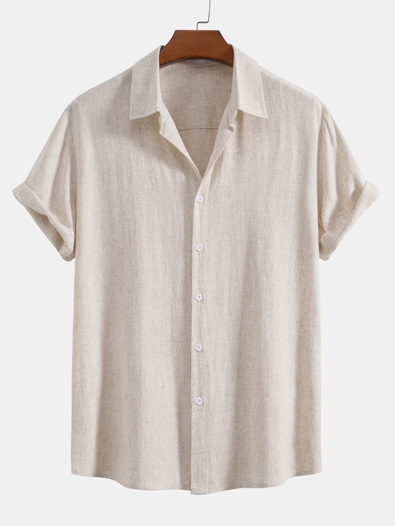 Breathable Linen-Rayon Blend Button-Front Shirt