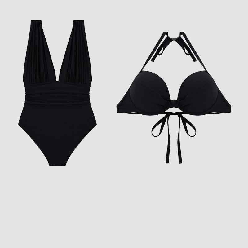 Luxus-Shaping-Badeanzug mit tiefem V-Ausschnitt