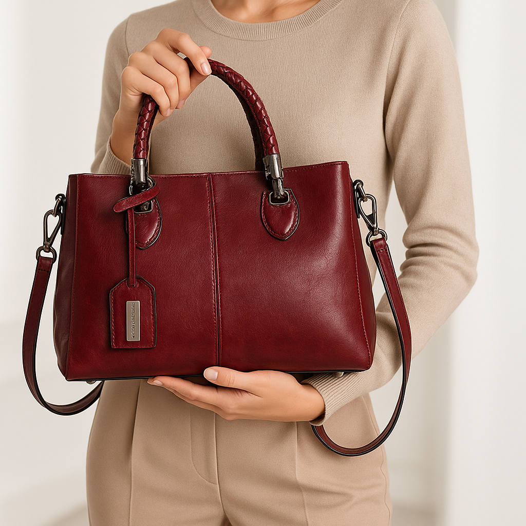 Women's Leather Bag — Spacious Capacity and Enduring Style for