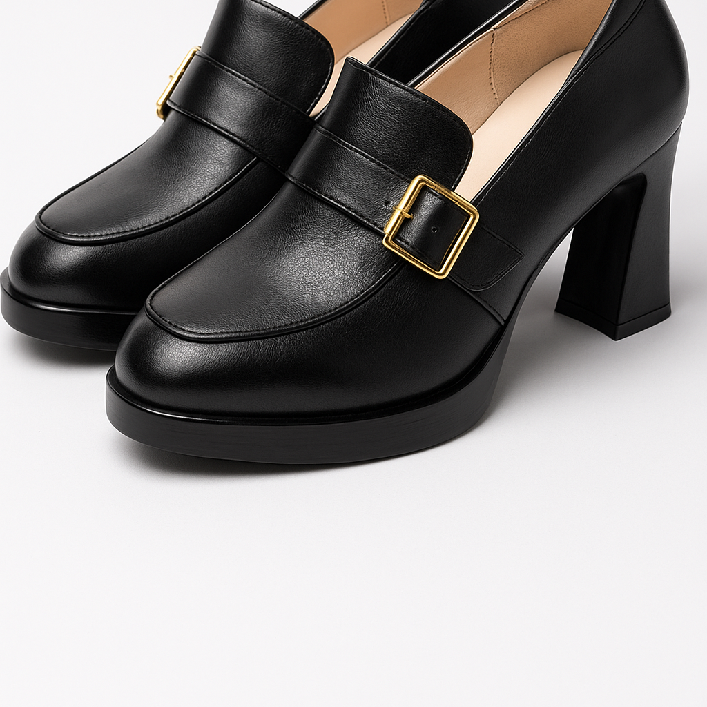 Chic Women's High Heel Pumps with Buckle Detail