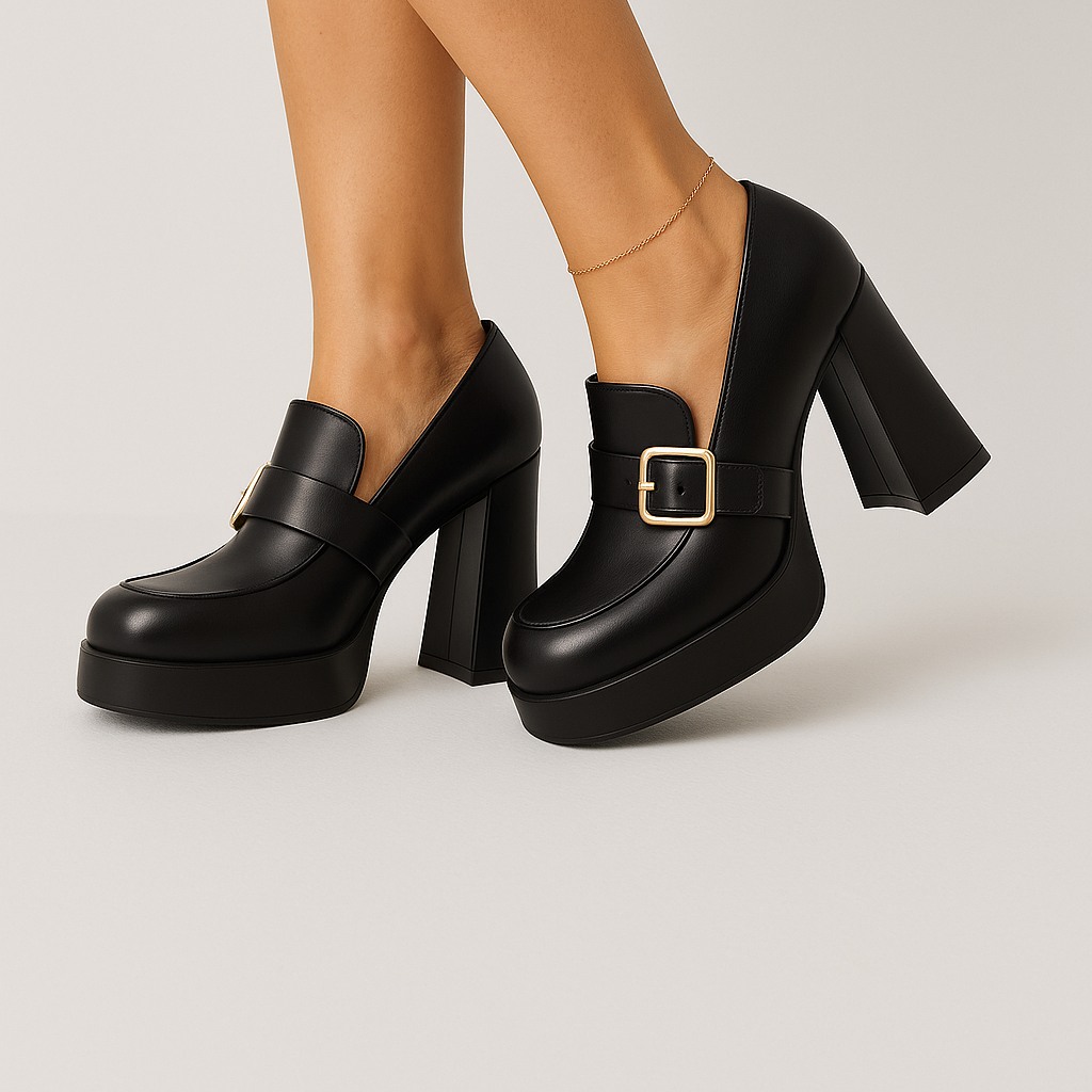 Chic Women's High Heel Pumps with Buckle Detail