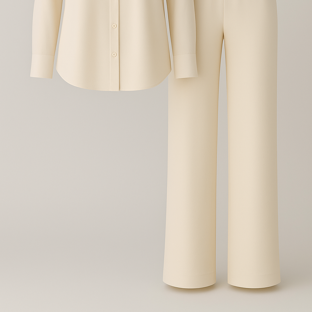 Claudia | Kvinders Elegant Sommersæt med Løs Pasform - Khaki - Kvinders sæt - {{ product_tags }