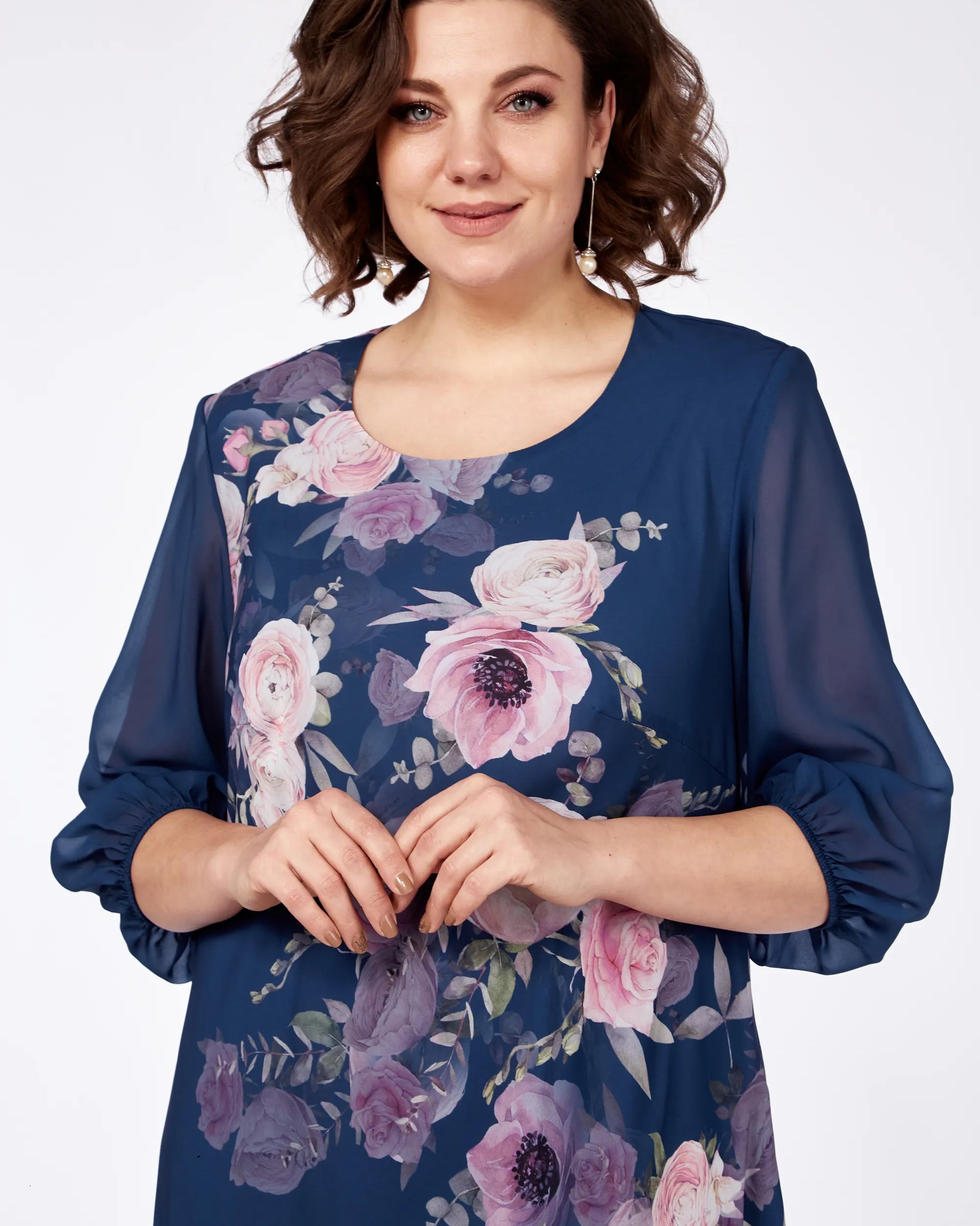 Allison Floral Elegance Dress Red | Cow Clothing