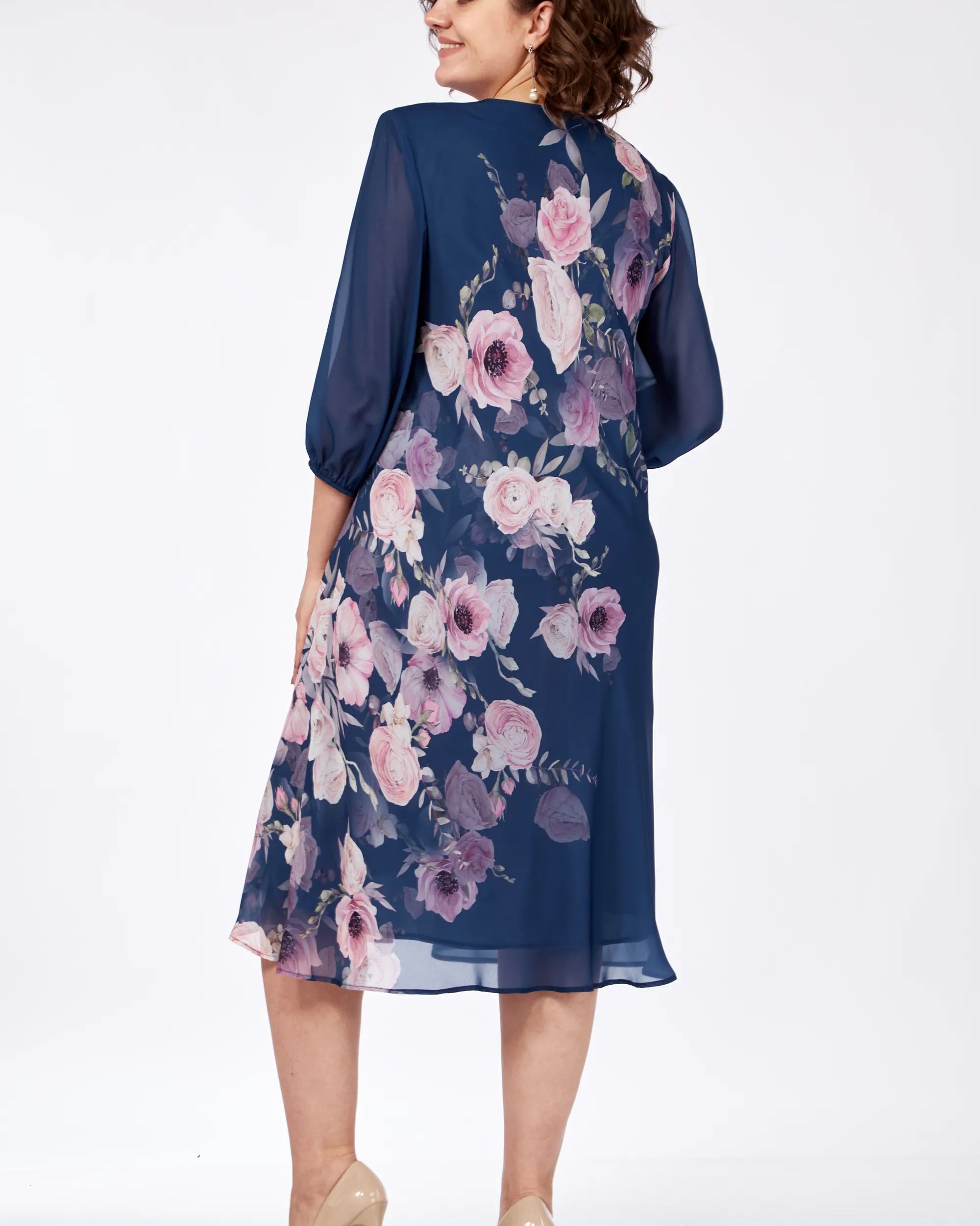 Allison Floral Elegance Dress Red | Cow Clothing