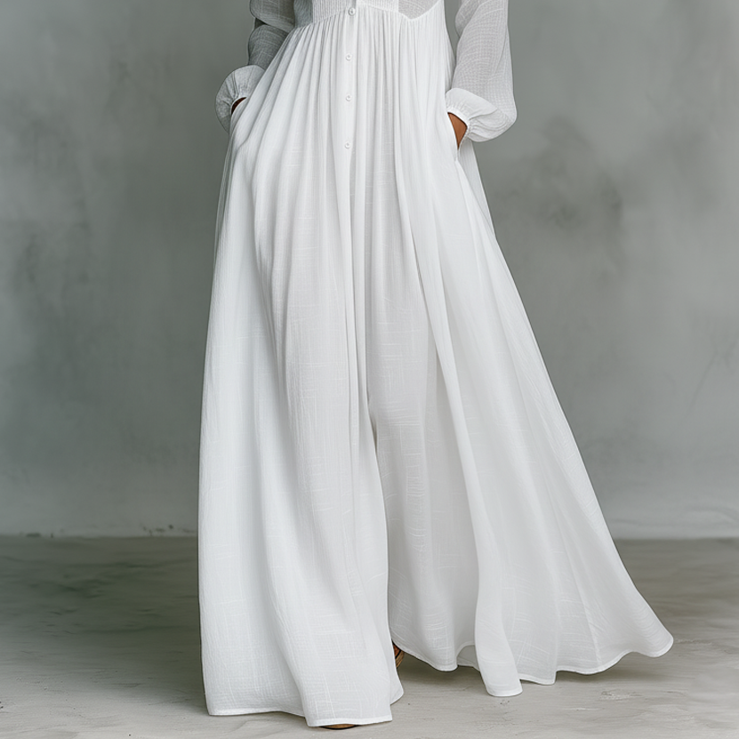 Serena Flowing Button-Front Maxi Dress - Effortless Chic for Any Occasion