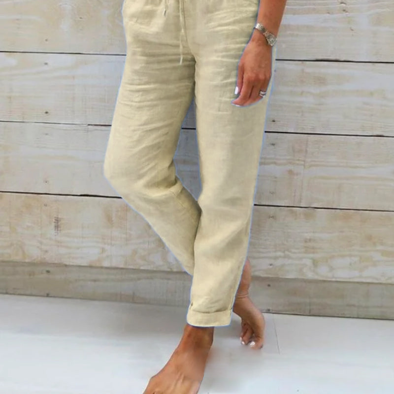 Serena - Relaxed Linen Trousers - Alurea & Co.