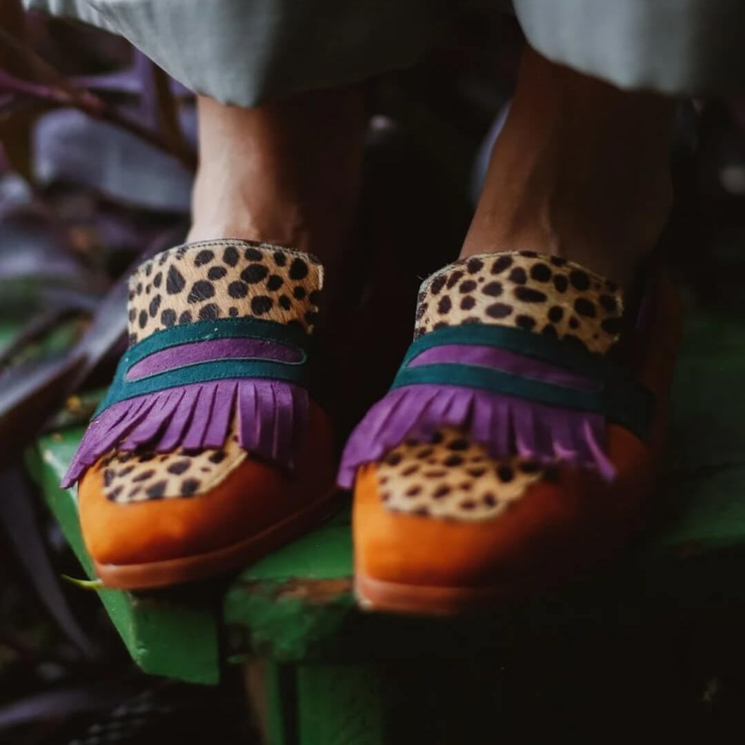 Women's Fringed Animal-Print Loafers