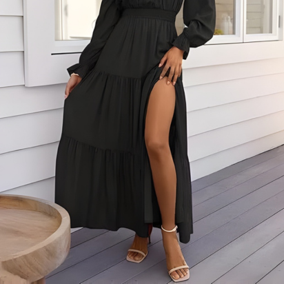 Boho Off-Shoulder Maxi Dress – Effortless, Flowing Bohemian Style