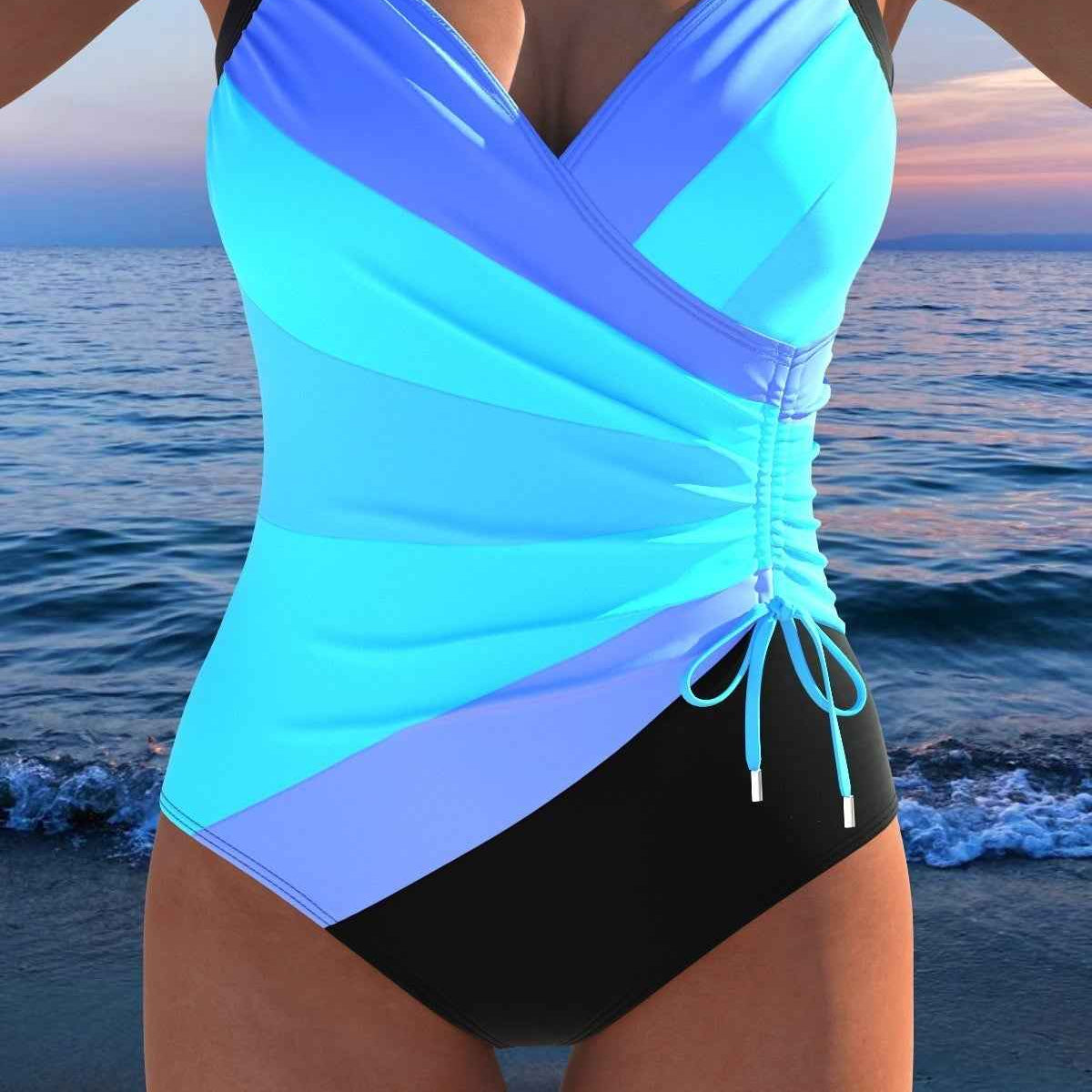 Luxus-Surplice-Badeanzug mit buntem Muster