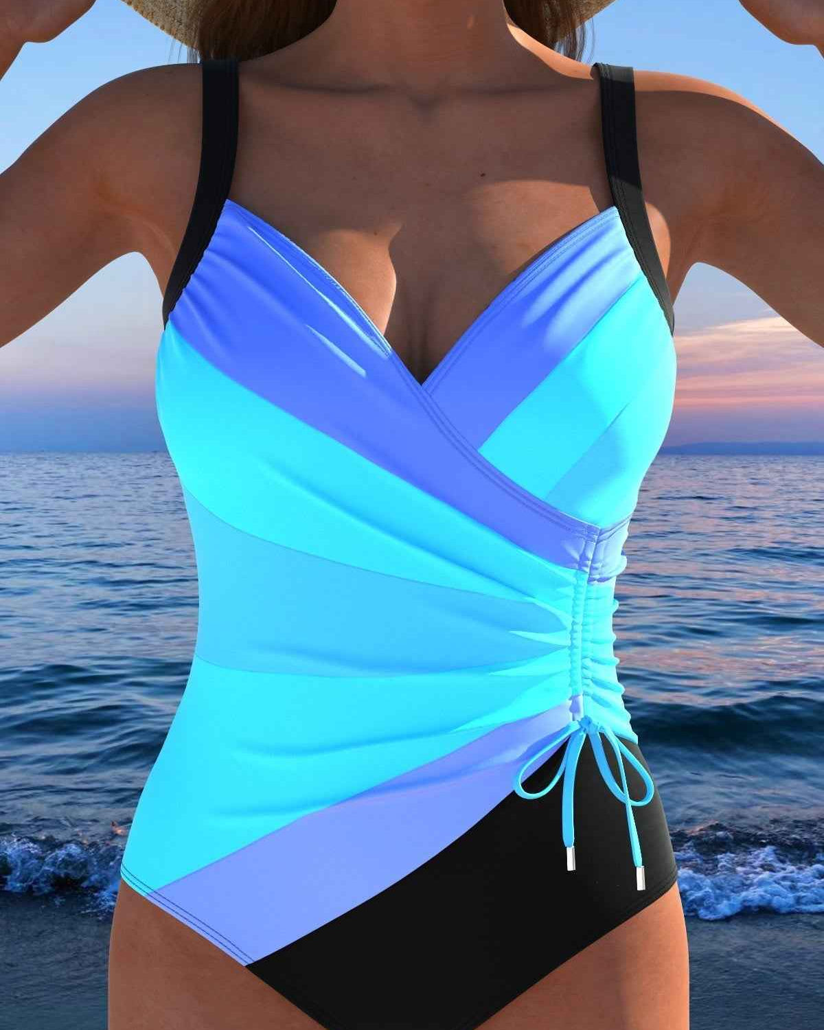 Luxus-Surplice-Badeanzug mit buntem Muster