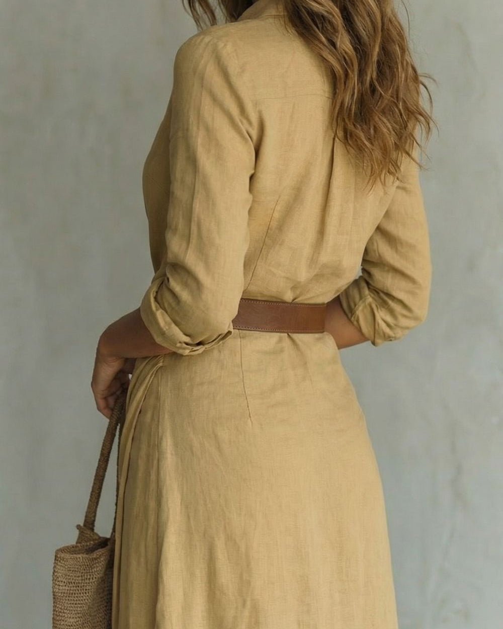 Azura Belted Button-Down Wrap Maxi Dress