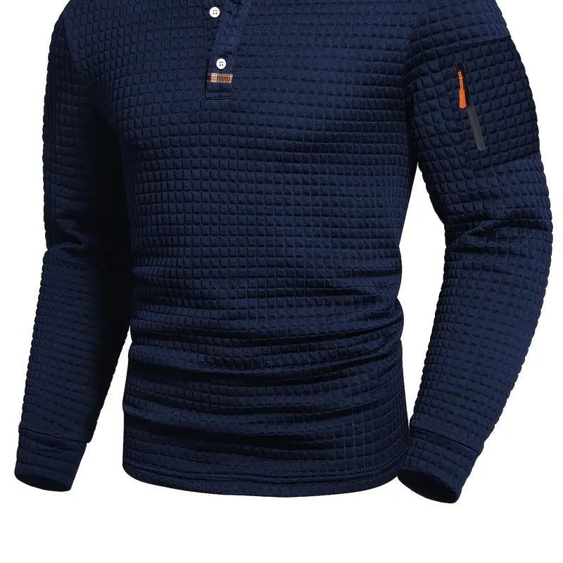 Ephraim Textured Polo Shirt with Sleeve Pocket – Smart, Everyday Comfort