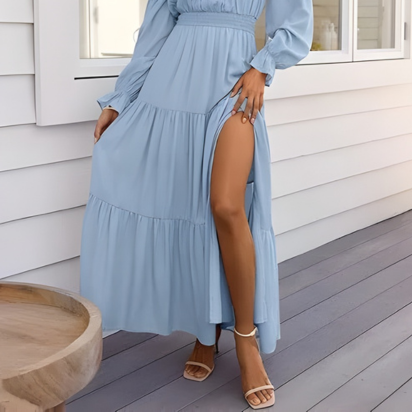 Boho Off-Shoulder Maxi Dress – Effortless, Flowing Bohemian Style