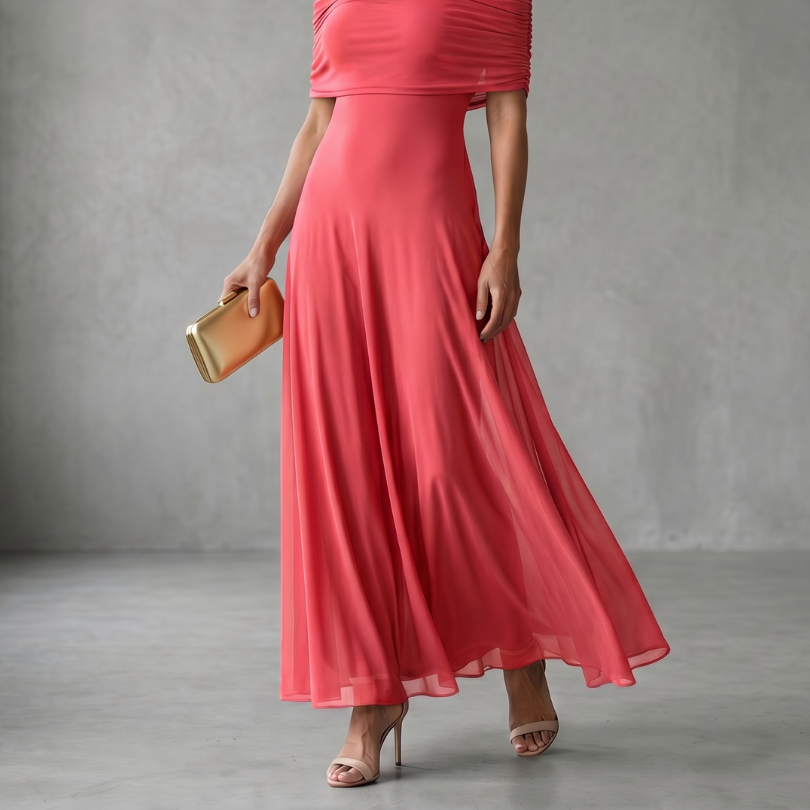 June | Off Shoulder Draped Midi Dress