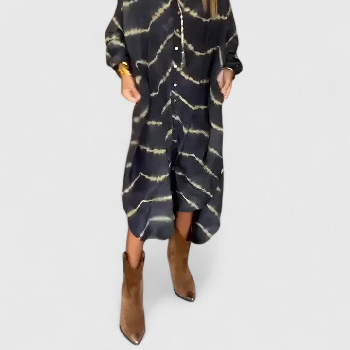 Women's Elegant Boho Striped Maxi Dress