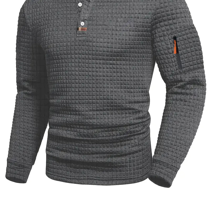 Ephraim Textured Polo Shirt with Sleeve Pocket – Smart, Everyday Comfort