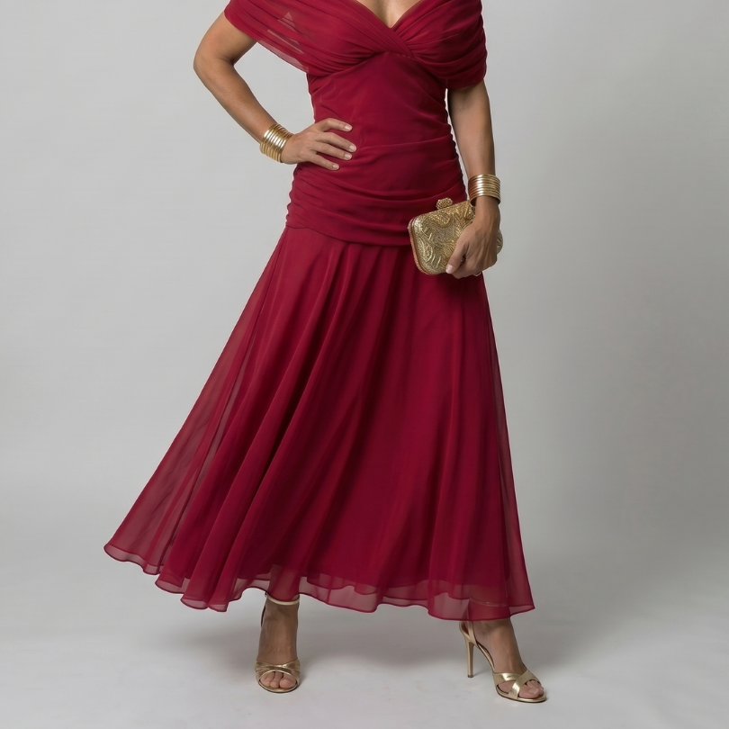 Calen | Off Shoulder Flow Midi Dress