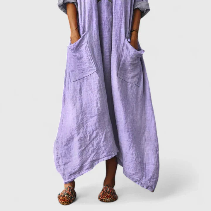 Elodie Embroidered Relaxed-Fit Midi Dress