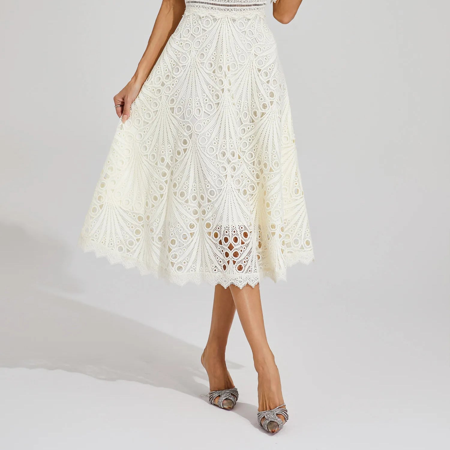 Willow Women's Chic Lace Midi Dress - Timeless Lace, Modern Style