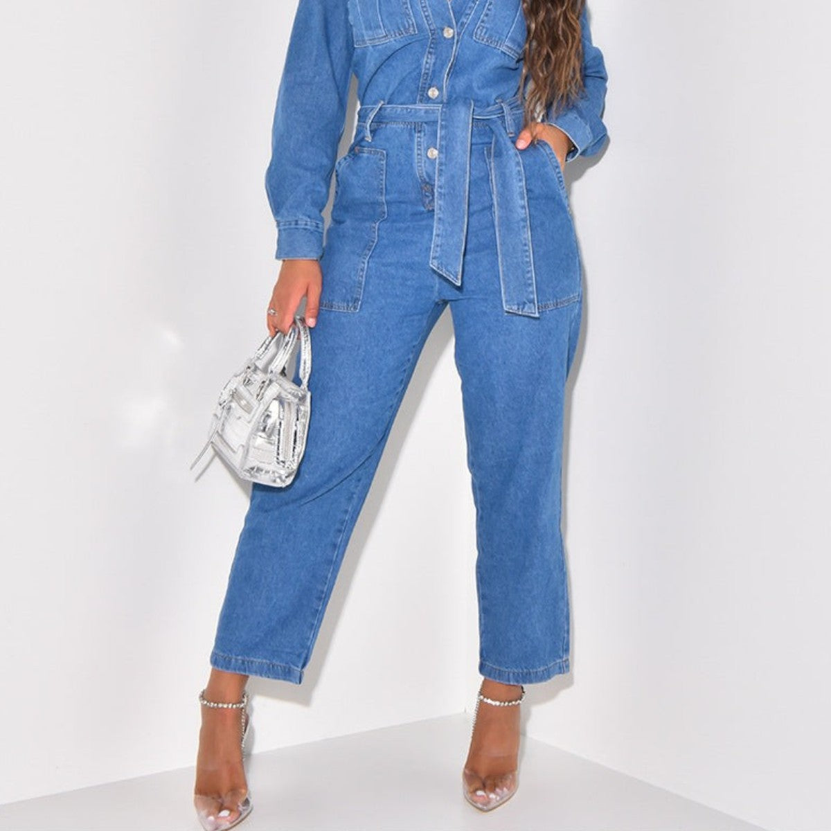 Abigail Denim Belted Jumpsuit - Effortless Everyday Chic