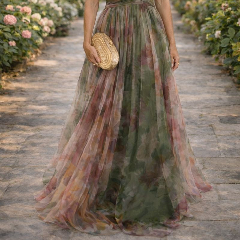 Giselle™ Floral Maxi Dress – Elegant, Flowing Silhouette with Bold Florals