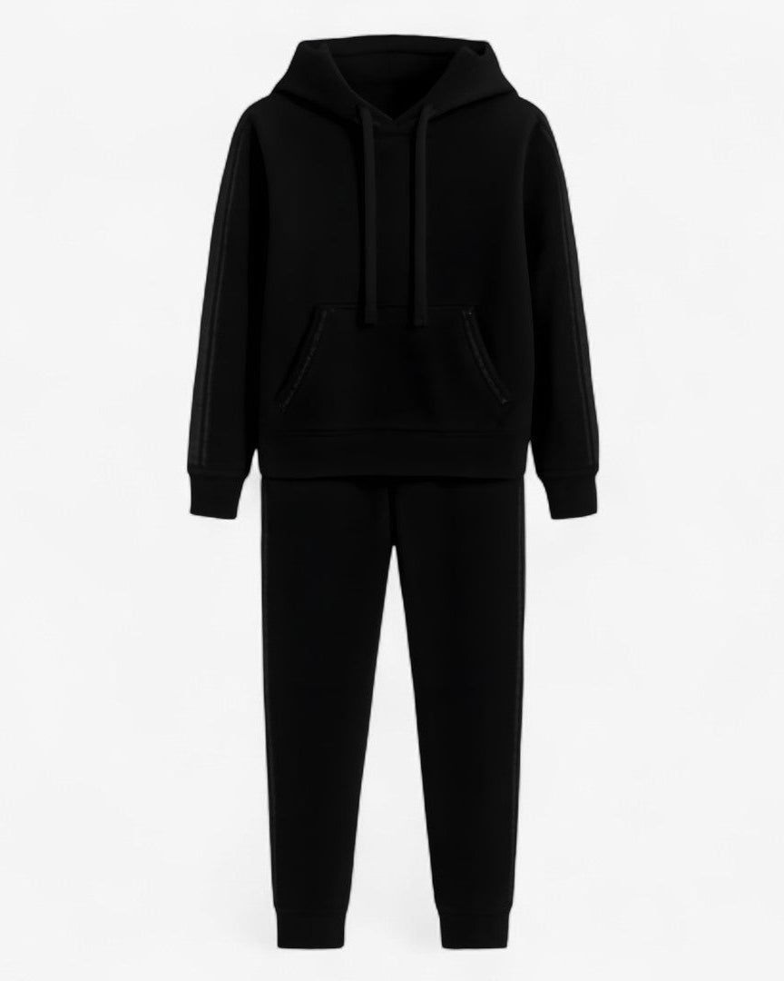 Annika | Sæt med hættetrøje og glitrende elementer - Schwarz - women's fashion - {{ product_tags }