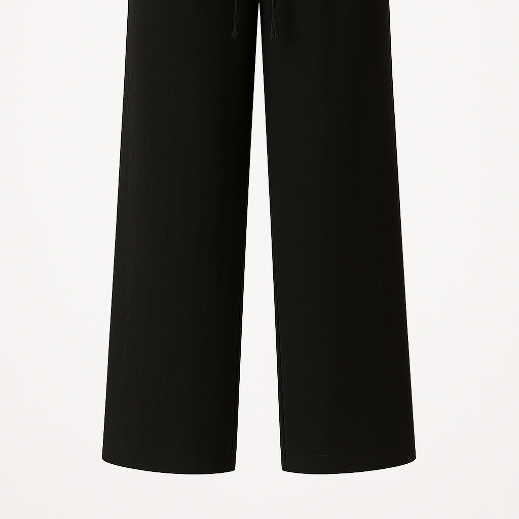 Women's Waisted Palazzo Pants with Tie Belt — Elegant Comfort for Any