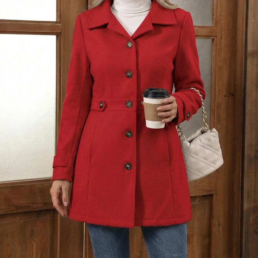 Women's Chic Wool-Blend Coat – Effortless Comfort, Flattering Fit,