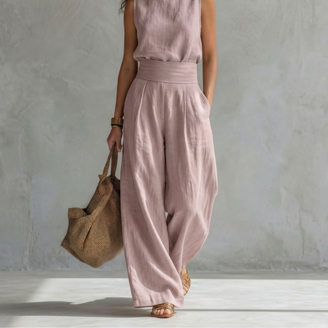 Maria | Elegant Wide Leg Pants and Top Set