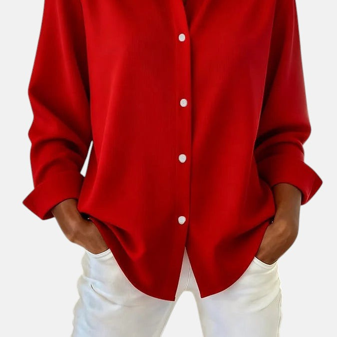 Celia – Sophisticated Button-Front Blouse for Effortless Elegance