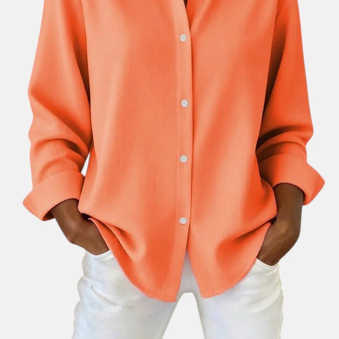 Celia – Sophisticated Button-Front Blouse for Effortless Elegance