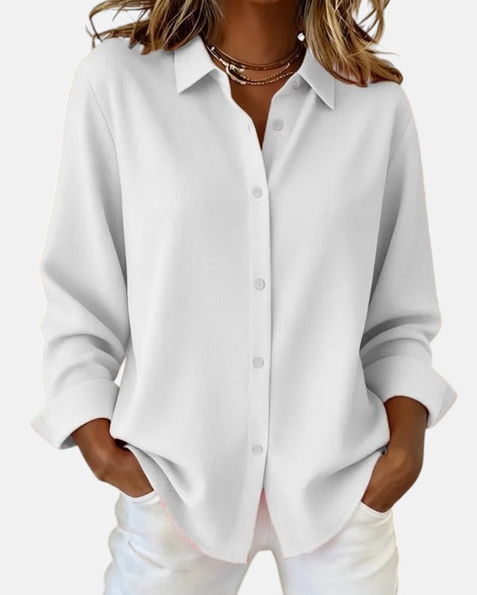 Celia – Sophisticated Button-Front Blouse for Effortless Elegance