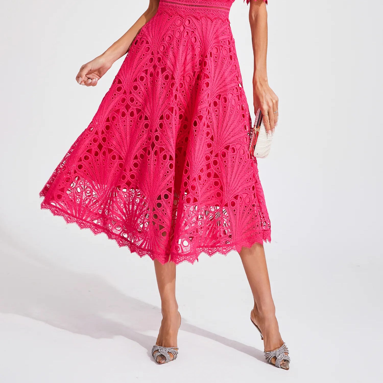 Willow Women's Chic Lace Midi Dress - Timeless Lace, Modern Style