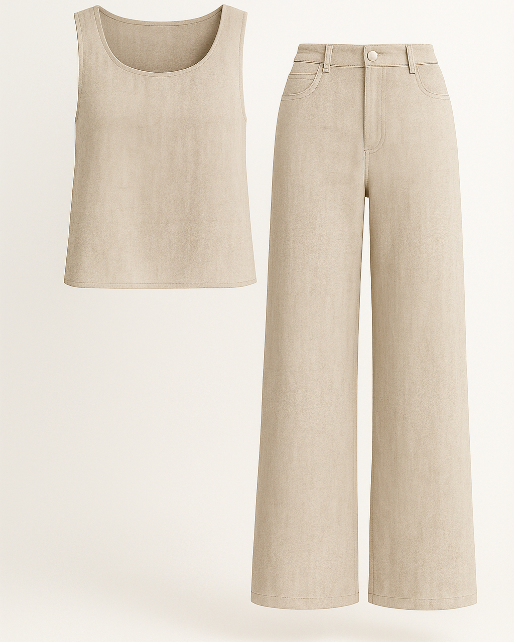 Lydia | Kvinders Boho To-Delt Sommer Sæt - Khaki - Casual kjoler - {{ product_tags }