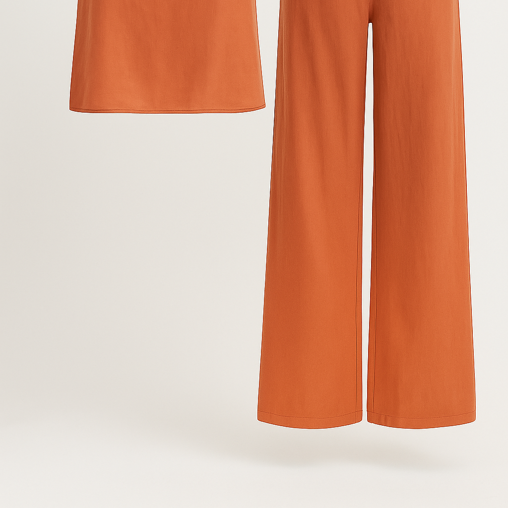 Lydia | Kvinders Boho To-Delt Sommer Sæt - Orange - Casual kjoler - {{ product_tags }