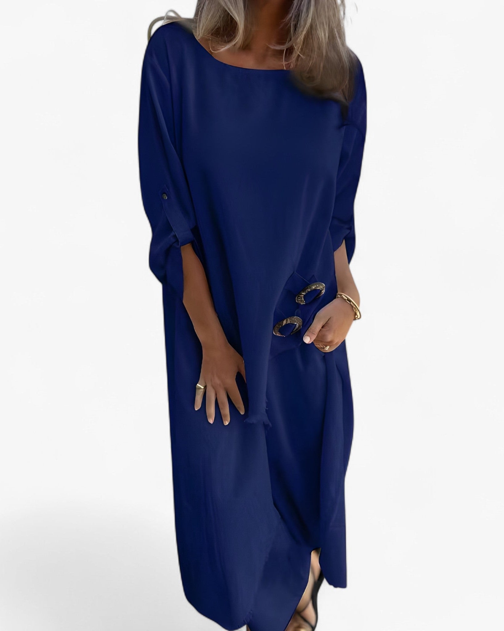 Mia | Kvinders bomulds- og linned-outfitsæt - Blå - Kjoler - {{ product_tags }
