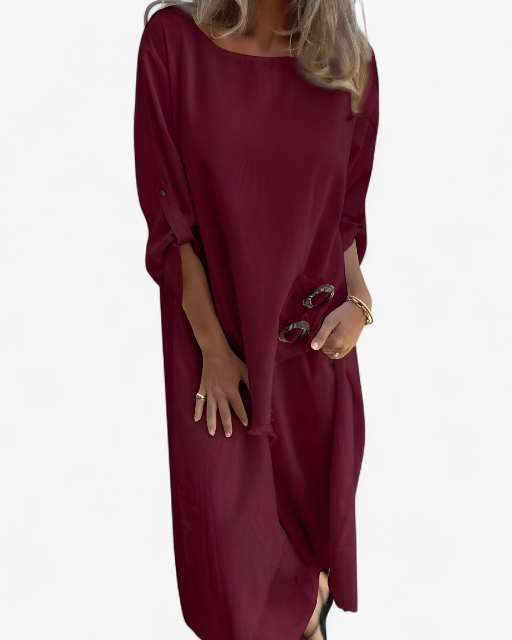 Mia | Kvinders bomulds- og linned-outfitsæt - Rød - Kjoler - {{ product_tags }