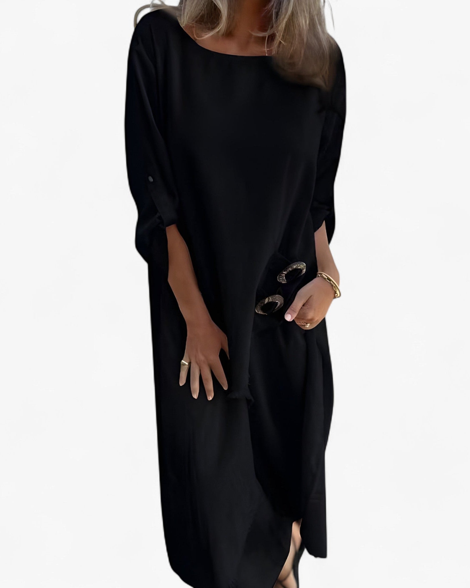 Mia | Kvinders bomulds- og linned-outfitsæt - Sort - Kjoler - {{ product_tags }