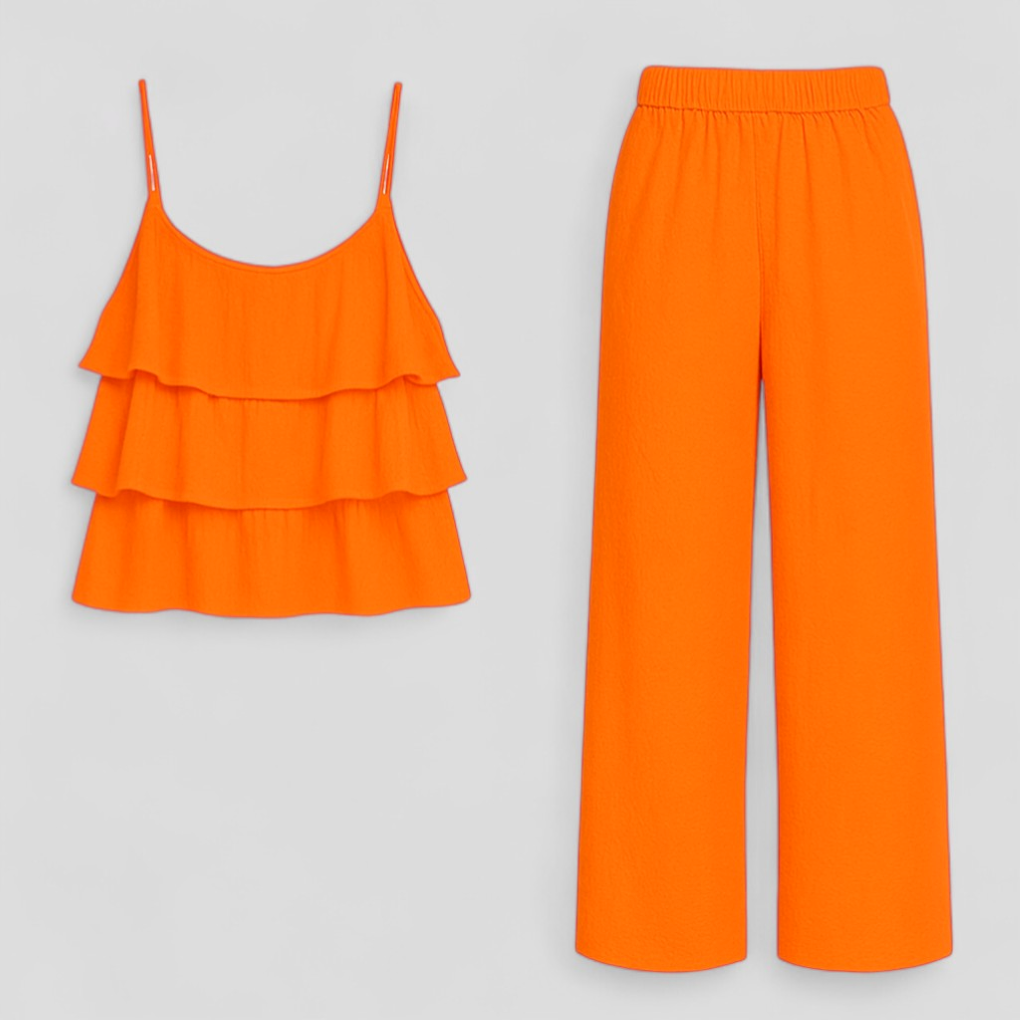 Caterina | Kvinders Elegant Koordineret Sæt - Orange - Jakkesæt & Blazere - {{ product_tags }